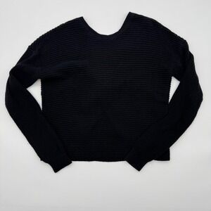 Hollister Black Shaker Knit Sweater With Twist Back Womens Small
